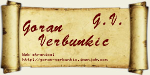 Goran Verbunkić vizit kartica